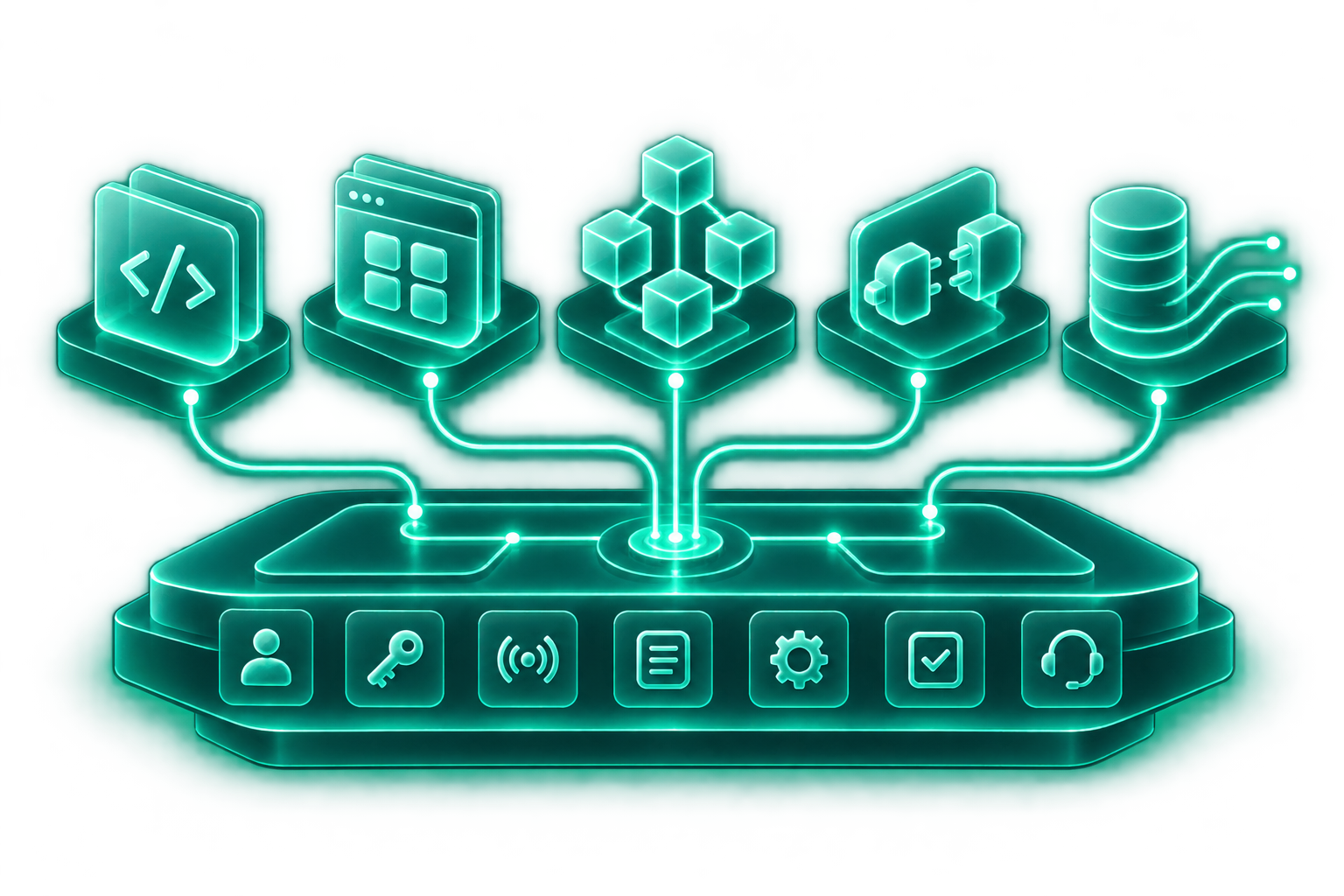Shared platform foundation diagram showing connected infrastructure components